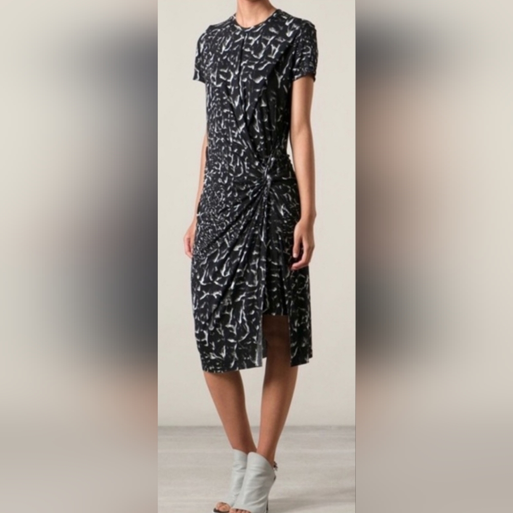 Helmut Lang midi dress layered beautiful condition designer Street Style NYC L
